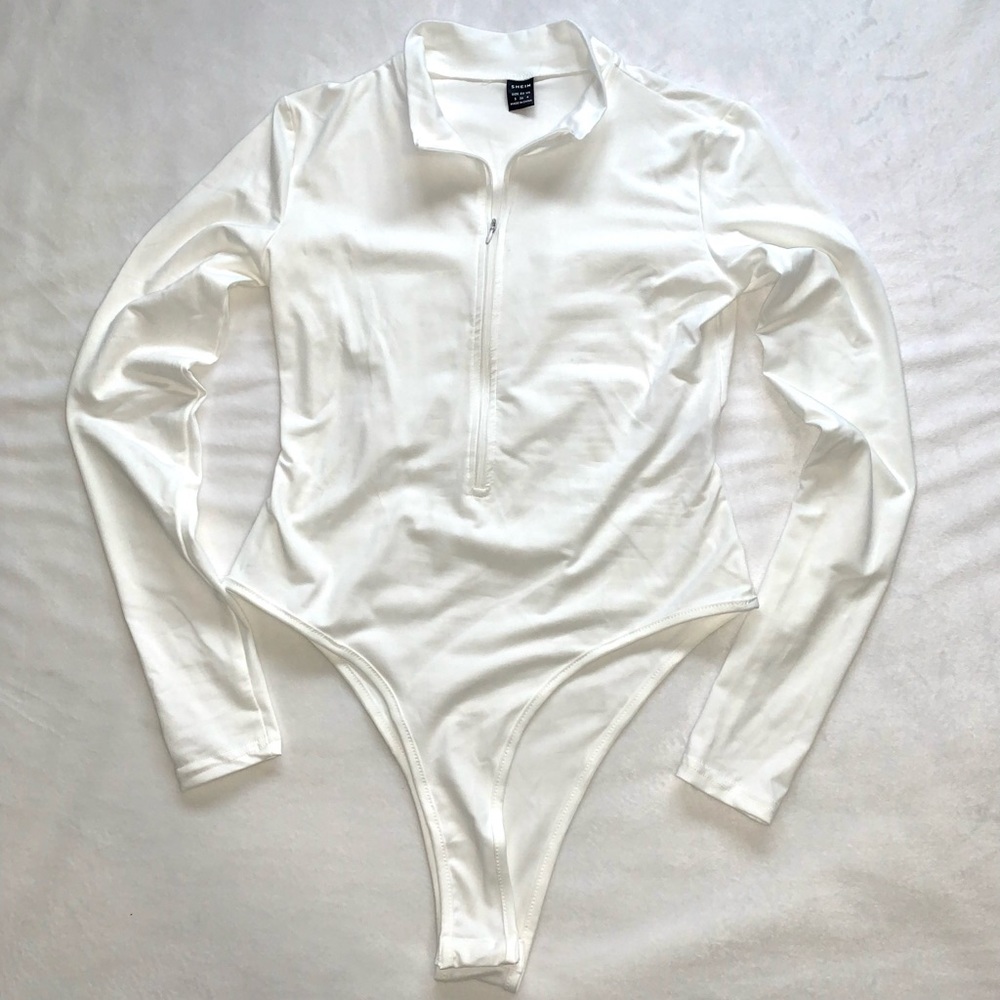 SHEIN SXY High Cut Zipper Bodysuit